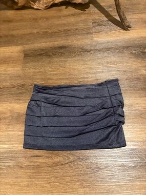 grass collection Blue Ruched Mini Skirt